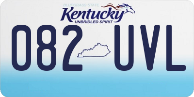 KY license plate 082UVL