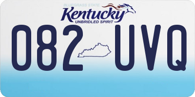 KY license plate 082UVQ