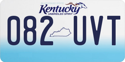 KY license plate 082UVT