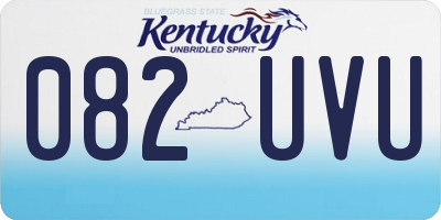 KY license plate 082UVU