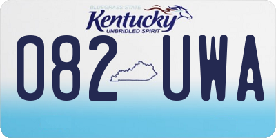 KY license plate 082UWA