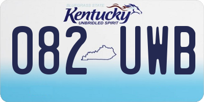 KY license plate 082UWB