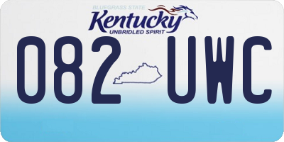 KY license plate 082UWC