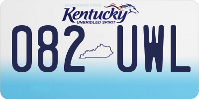 KY license plate 082UWL
