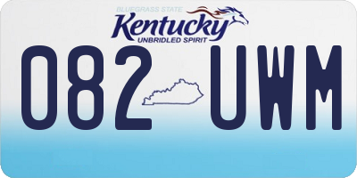 KY license plate 082UWM