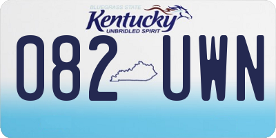 KY license plate 082UWN