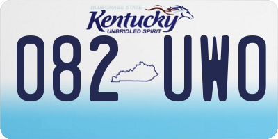 KY license plate 082UWO