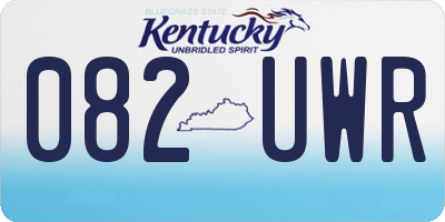 KY license plate 082UWR
