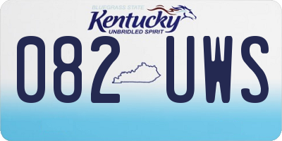KY license plate 082UWS