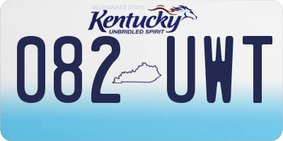 KY license plate 082UWT