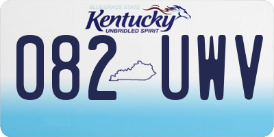 KY license plate 082UWV