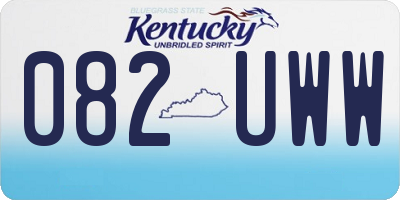 KY license plate 082UWW