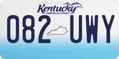 KY license plate 082UWY