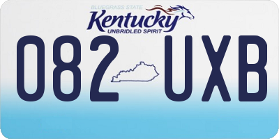 KY license plate 082UXB