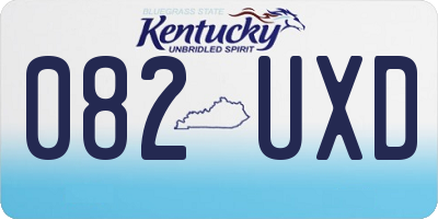 KY license plate 082UXD