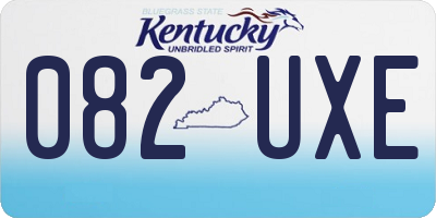 KY license plate 082UXE