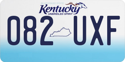 KY license plate 082UXF