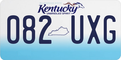 KY license plate 082UXG