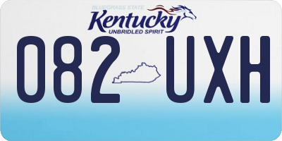 KY license plate 082UXH