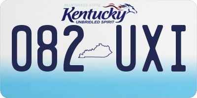 KY license plate 082UXI