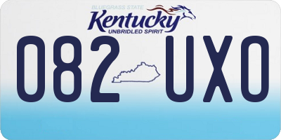 KY license plate 082UXO