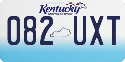 KY license plate 082UXT