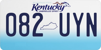 KY license plate 082UYN