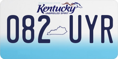 KY license plate 082UYR