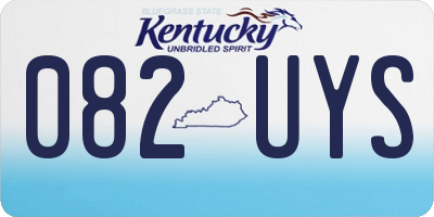 KY license plate 082UYS