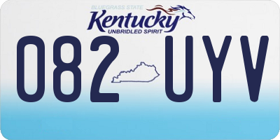 KY license plate 082UYV