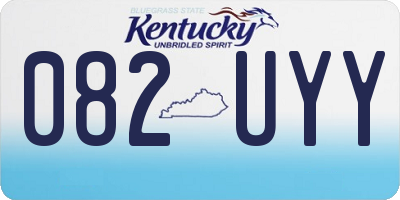 KY license plate 082UYY