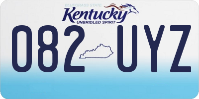 KY license plate 082UYZ