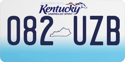 KY license plate 082UZB
