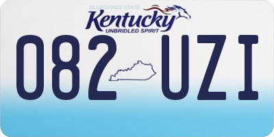 KY license plate 082UZI