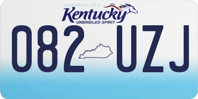KY license plate 082UZJ