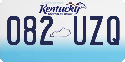KY license plate 082UZQ