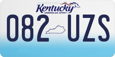 KY license plate 082UZS