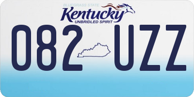 KY license plate 082UZZ
