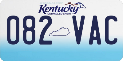 KY license plate 082VAC