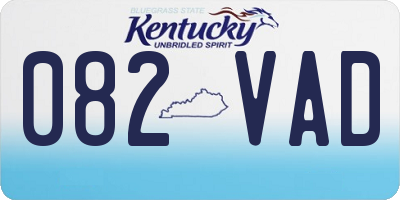 KY license plate 082VAD