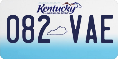 KY license plate 082VAE