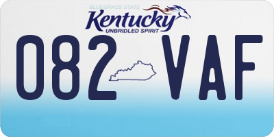 KY license plate 082VAF