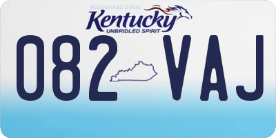 KY license plate 082VAJ