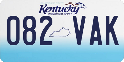 KY license plate 082VAK