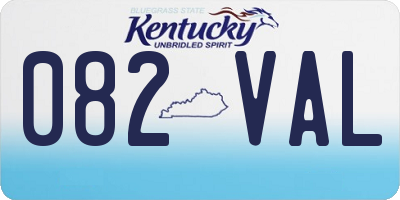 KY license plate 082VAL