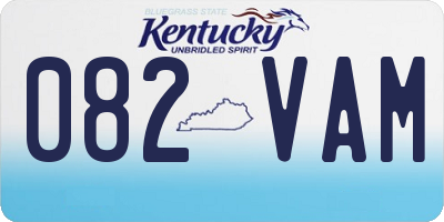 KY license plate 082VAM