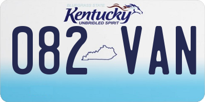 KY license plate 082VAN