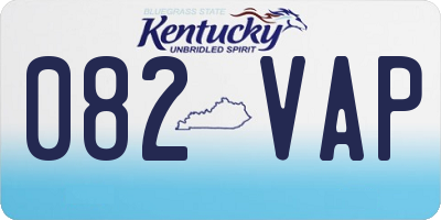 KY license plate 082VAP