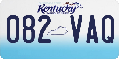 KY license plate 082VAQ