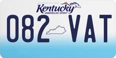 KY license plate 082VAT